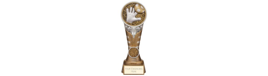 IKON TOWER FOOTBALL GOALKEEPER TROPHY - 4 SIZES - 15CM TO 22.5CM IKON TOWER FOOTBALL GOALKEEPER TROPHY - 4 SIZES - 15CM TO 22.5CM